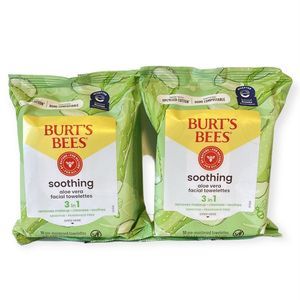 BURT'S BEES Facial Cleansing Wipes for Sensitive Skin Pack of 2 = 60 Towelettes